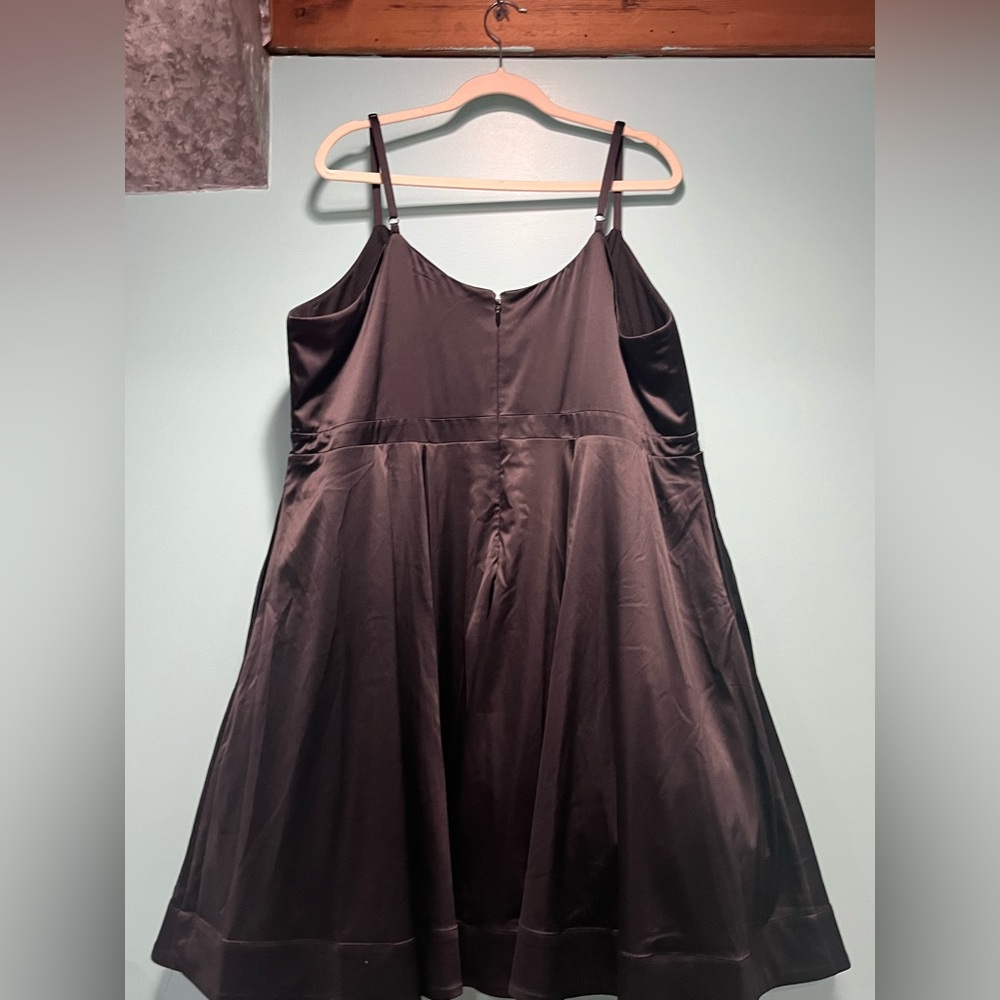 Torrid satin dress black size 20 plus size Elegant Black Sleeveless Dress skater - Picture 8 of 15
